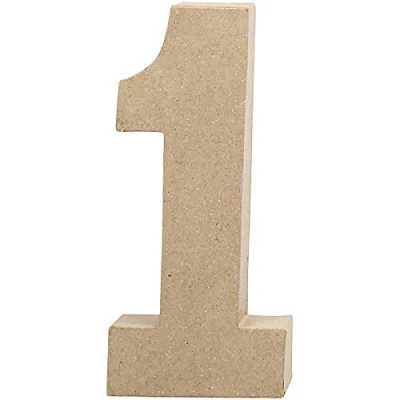 Afbeelding van Create Crafts Creativ 26629 papiermaché nummer 1, 20 cm, beige