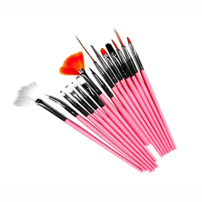 Afbeelding van Clavier Nagel Decoratie Kwasten Set 15stuks Roze