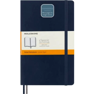 Afbeelding van Moleskine Classic Notitieboek Expanded Large Softcover Gelinieerd Saffier Blauw