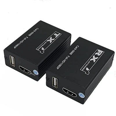Afbeelding van KVM Extender HDMI RJ45 30M 1080P met USB naar Cat6 5E LAN Network Ethernet voor PS5 TV PC Laptop HDTV (30M)