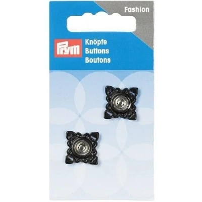 Afbeelding van Prym 341935 Aannaaidrukknopen kwadrat. 21 mm zwart