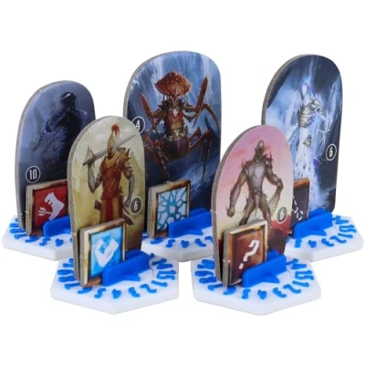 Afbeelding van 10 pcs. value pack Feldherr Dial Bases compatible with Gloomhaven + Frosthaven Gloomhaven: Jaws of the Lion multicolor, Kleur:White Blue