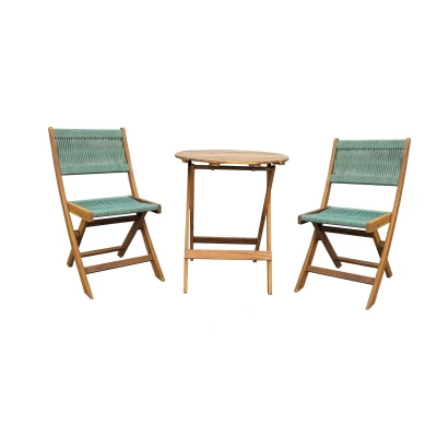 Afbeelding van Sens Line Lanzarote Bistro Set Hout Groen