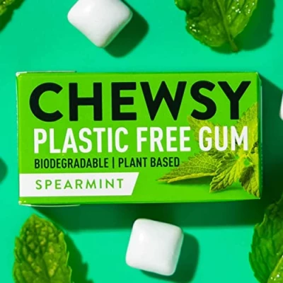 Afbeelding van Chewsy Spearmint Natuurlijke en plasticvrije kauwgom Suikervrij aspartaamvrij 100% Xylitol tandvriendelijk Veganistisch 15 gram (Pak van 12, 120 stuks)