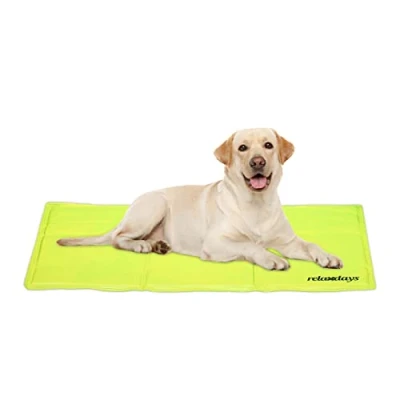 Afbeelding van Relaxdays koelmat hond koelkussen kat groene koeldeken dieren verkoelende mat puppy 60 x 100 cm
