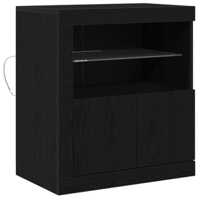 Afbeelding van vidaXL Sideboard Zwart eikenhout Bewerkt hout Middelgroot Buffet