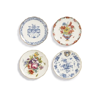 Afbeelding van &amp;Klevering Patina gebaksbordje 13 cm set van 4 Multicolor