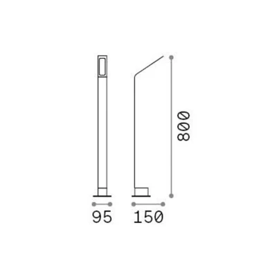 Afbeelding van Ideallux Ideal Lux LED tuinpadverlichting Agos bruin 3.000 K Hoogte 80 cm aluminium