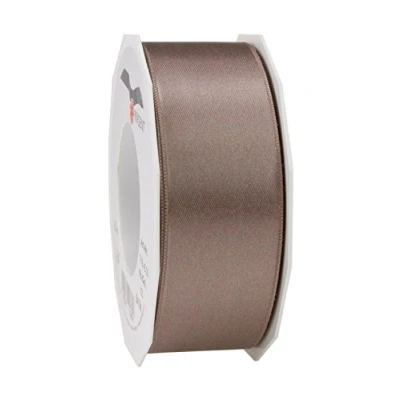 Afbeelding van Präsent cadeaulint, polyester, taupe, 25 m rol 40 mm