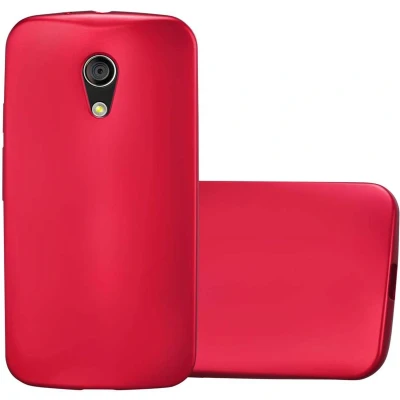 Afbeelding van Cadorabo Hoesje geschikt voor Motorola MOTO G2 in METALLIC ROOD Beschermhoes gemaakt van flexibel TPU silicone Case Cover
