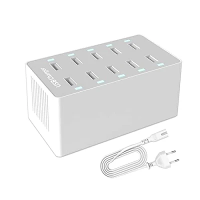 Afbeelding van ANNCAY USB oplader, meerdere stopcontacten, 10 poorten 50 W met intelligente adaptieve snellaadtechnologie, geschikt voor iPhone 11/12/13/Samsung S22/S21/Xiaomi/Huawei/OnePlus enz.