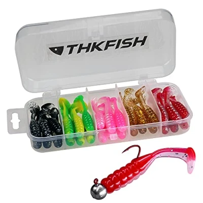 Afbeelding van THKFISH 30 Stks Paddle Tail Swimbaits 2 INCH Bicolor Zachte Plastic Vissen Lokken Zwemmen Aas voor Crappie Bass Forel Gemengde Kleur