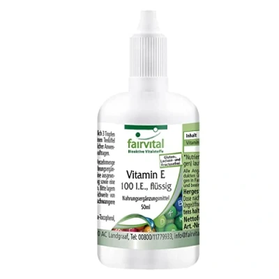 Afbeelding van Fairvital Vitamine E olie 100 I.U. druppels met meer dan 1200 VEGAN 50ml vloeibaar, vloeistof