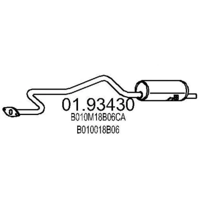Afbeelding van MTS 01.93430 Einddemper 1650mm NISSAN: Micra I Hatchback (K10) 1.2 1986 1992