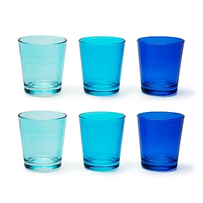 Afbeelding van Excelsa Portofino Set met 6 glazen, Scala di Azzurro, 30 cl, mondgeblazen glas