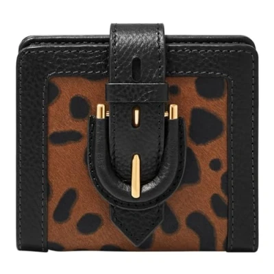 Afbeelding van FOSSIL Portemonnee Harwell Small Tab Bifold Leopard Bruine
