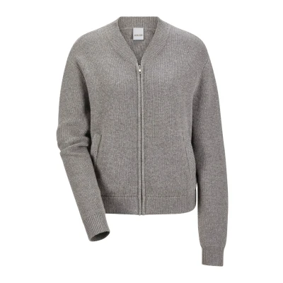 Afbeelding van Madeleine Bomberjacks Stone gray wool white melange, Dames, Maat: 34, melange