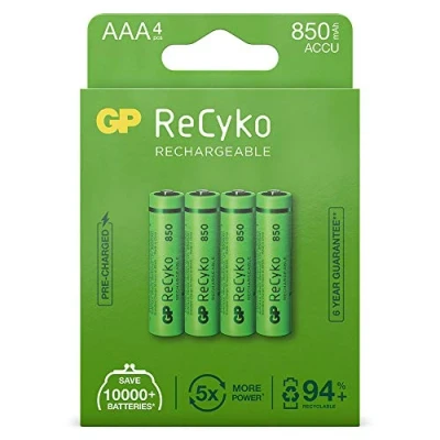 Afbeelding van AAA batterij GP NiMH 850 mAh ReCyko 1.2V 4 stuks
