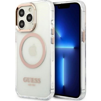 Afbeelding van Guess Translucent Back Case (MagSafe Compatible) Geschikt voor Apple iPhone 13 Pro Max (6.7&quot;) Goud