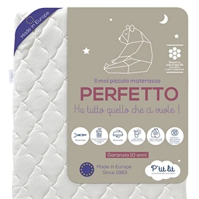 Afbeelding van P&#039;tit lit Perfect Baby Matras 60x120 cm 1 Zomerzijde / Winterzijde Huisstofmijt bescherming Afritsbare hoes Oeko Tex® EU product