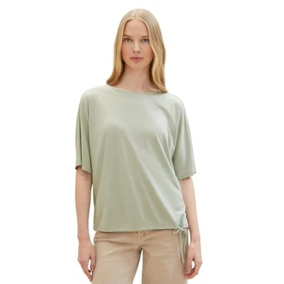 Afbeelding van TOM Tailor MIT Rundhalsausschnitt Tshirt basic, Dames, Maat: Small, Desert green