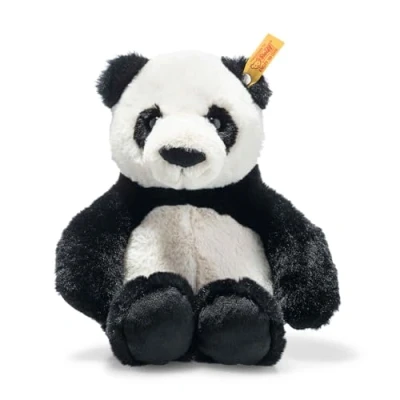 Afbeelding van Steiff 75650 Soft Cuddly Friends Ming Panda, knuffeldier voor kinderen, knuffelig en zacht, wasbaar, 27 cm, wit/zwart