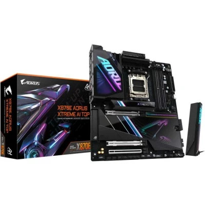 Afbeelding van GIGABYTE X870E AORUS XTREME AI TOP moederbord Ondersteunt AMD Ryzen 9000 serie CPU&#039;s, 18+2+2 fasen VRM, tot 8800MHz DDR5 (OC), 1xPCIe 5.0 M.2 + 3xPCIe 4.0 M.2, WI FI 7, 10GbE LAN, USB 4