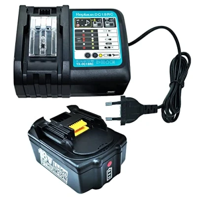 Afbeelding van 18V 5.0Ah BL1850B accu + Oplader voor Makita bouwplaatsradio BMR100 BMR102 DMR100 DMR110 DMR101 DMR103B BMR104 BMR103 DMR104 DMR105 DMR106 DMR102 DMR109 DMR10. 8 DMR107 18 Volt Radio