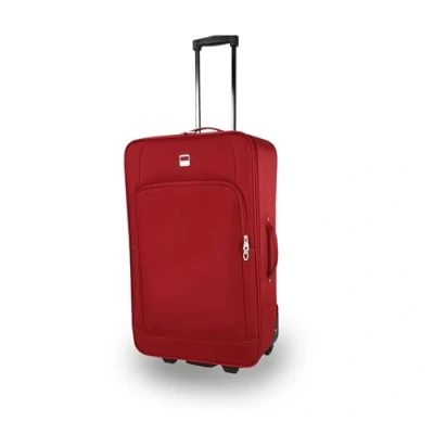 Afbeelding van SIGN Stoffen koffer, trolley, reiskoffer, inline wielen (handbagage, middelgroot, zeer groot), rood, Mittlerer koffer (61cm), met