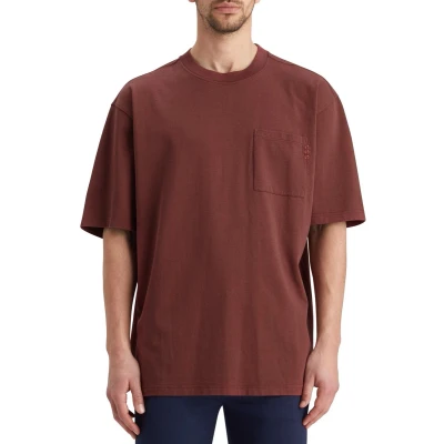 Afbeelding van Scotch &amp; Soda 3 Crosses Loose FIT Chest Pocket Tshirt basic, Heren, Maat: XXL, Wine