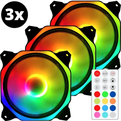 Afbeelding van RGB fan PC Set van 3 120mm 6 pin