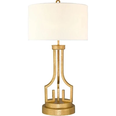 Afbeelding van Gilded Nola LED Tafellamp Lemuria 1X E27 Max 60W Distressed Gold, Ivory Shade