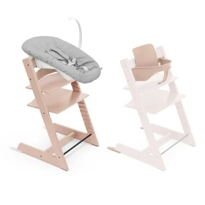 Afbeelding van Stokke Tripp Trapp kinderstoel, sereen roze (inclusief stoel en babyset2) met set voor pasgeborenen veilig, verstelbaar, ergonomisch ontwerp