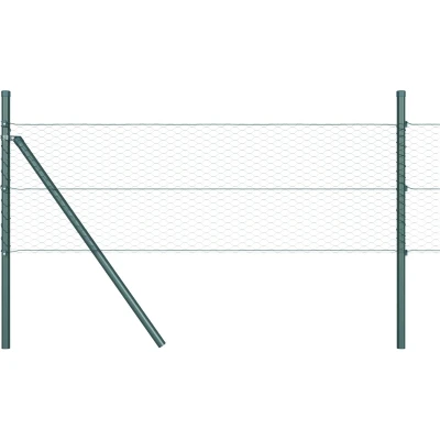 Afbeelding van vidaXL Hexagon Omheining Groen 0.4x10 m Staal, Palen 7 stuks Ø32 mm 80 cm Gegalvaniseerd Staal