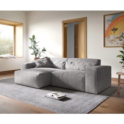 Afbeelding van Hoekbank Sirpio XL 270x170 cm koord zilvergrijs recamiere variabele
