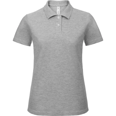 Afbeelding van Dames Polo ID.001 Heather Grijs merk B&amp;C maat XL