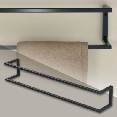 Afbeelding van Handdoekhouder 15x15x90 cm antraciet staal ML design