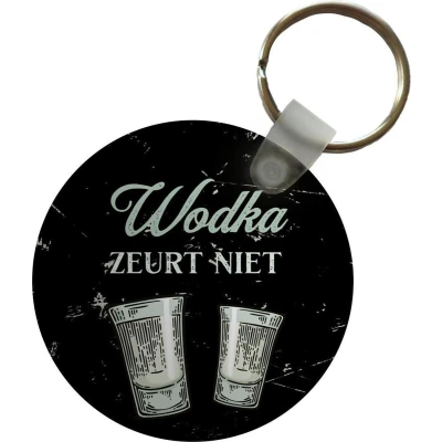 Afbeelding van Sleutelhanger Wodka Shotglaasjes Vintage Plastic Rond Uitdeelcadeautjes Vaderdag cadeau Geschenk Cadeautje voor hem Tip Mannen