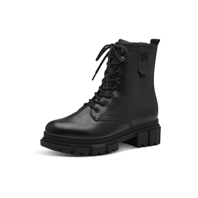 Afbeelding van s.Oliver Dames veterlaarzen 5 25214 41, Black 41 0a1, 37 EU