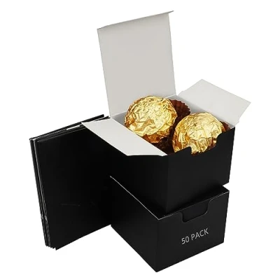 Afbeelding van Kurtzy Zwart Hobby Geschenk Doosjes (50 Pak) L5 x B5 H5 cm Kraft Makkelijk te Assembleren Presentatie Doos Cadeaudoos Voor Feesten, Verjaardagen, Huwelijken &amp; Vakanties