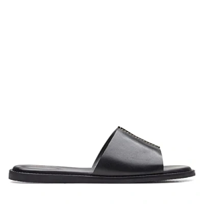 Afbeelding van Clarks Karsea Mule Slide Sandaal voor dames, Zwart leder, 38 EU