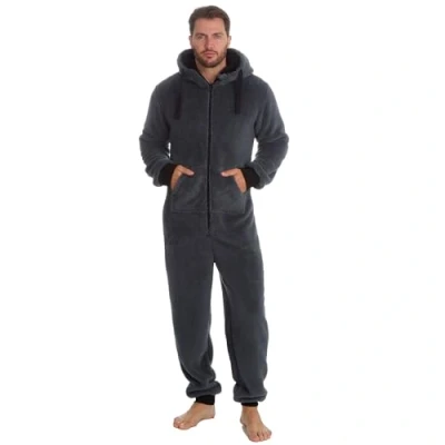 Afbeelding van Undercover Dikke behaaglijke warme fleece onesie met rits en capuchon voor heren, L XL