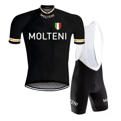 Afbeelding van Retro Wielertenue Molteni Zwart REDTED