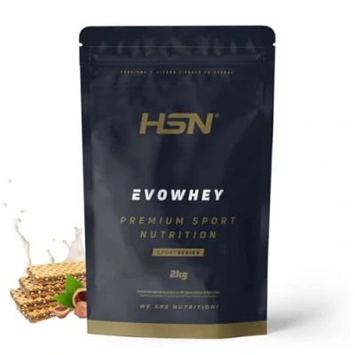 Afbeelding van HSN Evowhey Proteïne, hazelnootcrème staafjes, 2 kg = 67 blikjes per geconcentreerde verpakking met wei eiwit, 100% eiwitconcentraat (WPC), niet GMO, vegetarisch, gluten en sojavrij