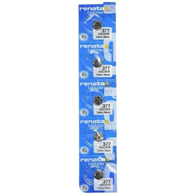 Afbeelding van Renata 377 SR626SW SR626 AG4 LR626 kwikvrije elektronische batterijen, zilveroxidevrij, 5 stuks (1 stuk), Count (Pack of 1)