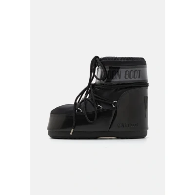 Afbeelding van Moon Boot ICON LOW Glance Unisex Veterboots, Maat: 42 44, Black Kunststof/ textiel