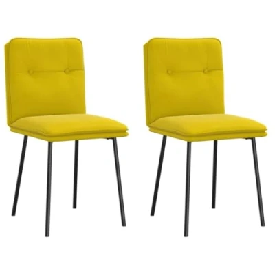 Afbeelding van vidaXL Eetkamerstoelen 2 st fluweel geel