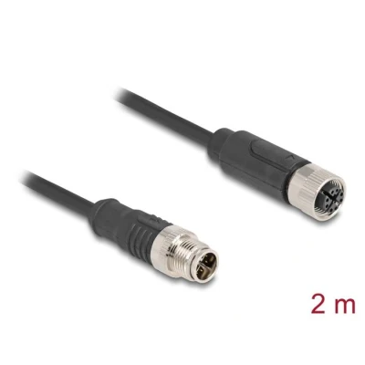 Afbeelding van Delock M12 Kabel X kodiert 8 Pin Stecker zu Buchse PVC 2 m HQ produc