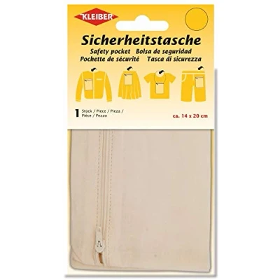 Afbeelding van Kleiber veiligheidstas met rits 14x20 cm zwart