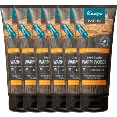 Afbeelding van 6x Kneipp Douche Men 2 in 1 Warm Woods 200 ml